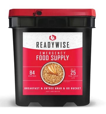 84 Serving Ready Wise <BR> Grab N Go Entrees & Breakfast Bucket<br>Up to 25 Years Shelf Life<br>Free Shipping!